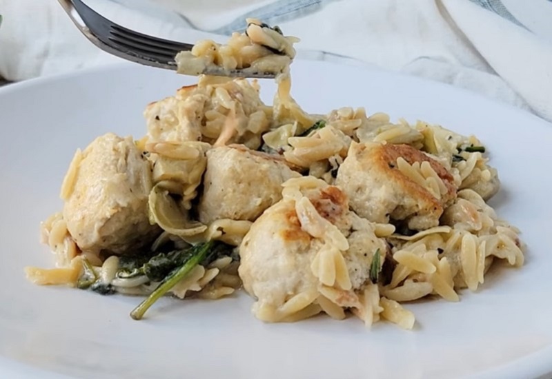 Artichoke Orzo with Chicken