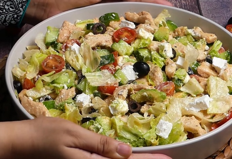 Chicken Avocado Feta Cheese Salad