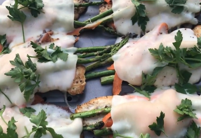 Chicken with Asparagus and Provolone