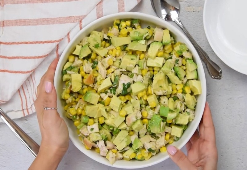 EASY CHICKEN AVOCADO CORN SALAD