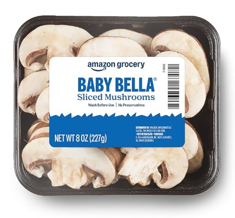 Amazon Grocery Sliced Baby Bella Mushrooms