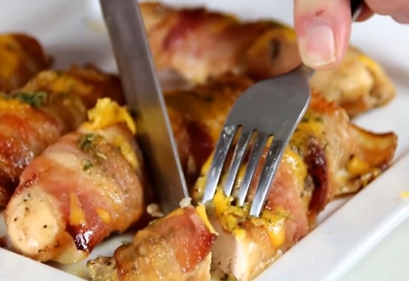 Bacon Wrapped Chicken with Cheese
