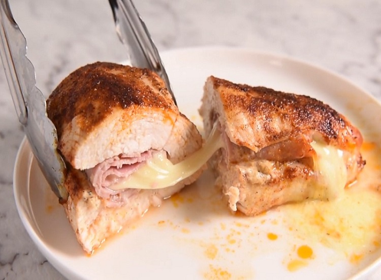 Baked Ham & Cheese Stuffed Chicken