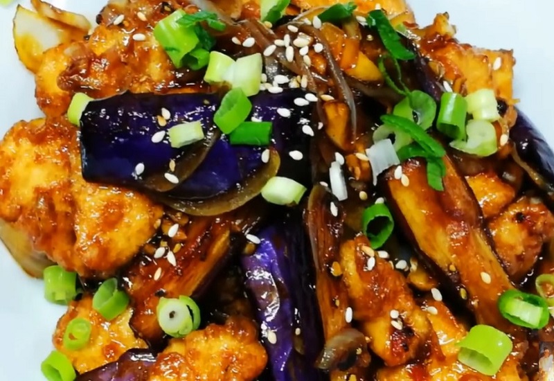 CHICKEN AND EGGPLANT TERIYAKI