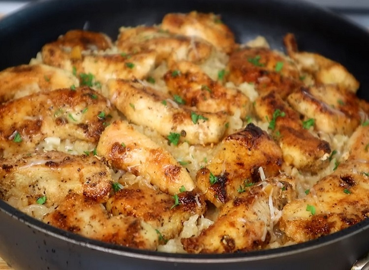 Chicken With Garlic Parmesan Rice
