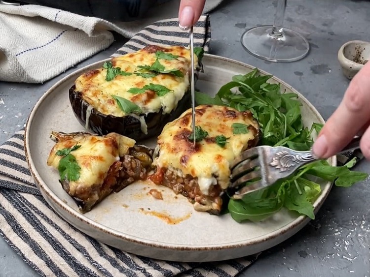 Ground Turkey-Stuffed Eggplant Recipe