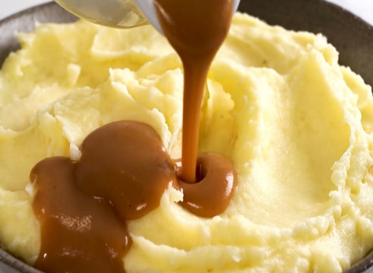 Turkey With Gravy Over Mashed Potatoes