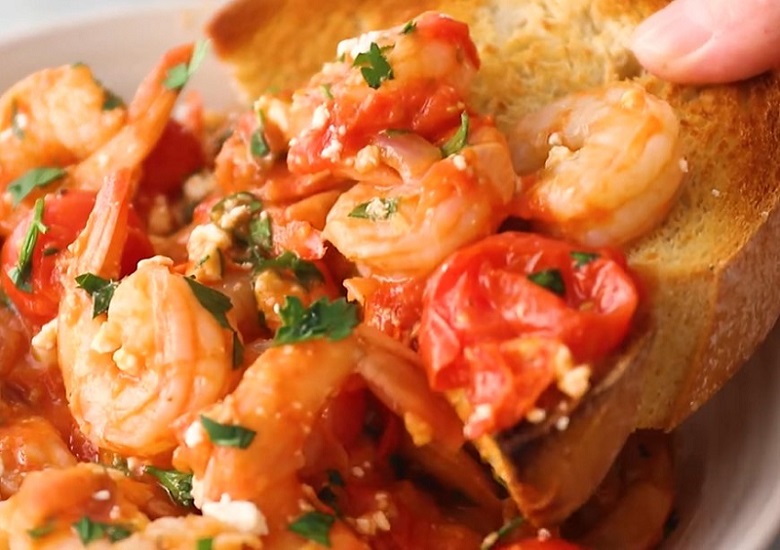 Greek Shrimp with Tomatoes and Feta