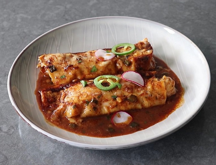 Shrimp With Enchilada Sauce