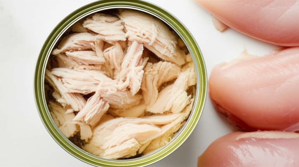 Generate a high-quality, relevant image prompt for an article about: Are Canned Chicken Bad For You?