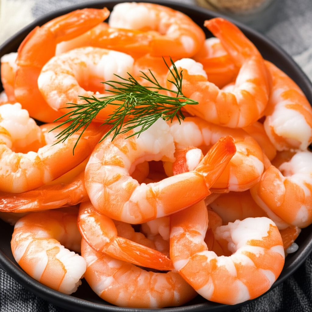 Generate a high-quality, relevant image prompt for an article about: Are Boiled Shrimp Good For You: