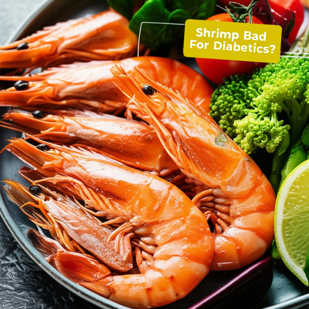 Generate a high-quality, relevant image prompt for an article about: Are Shrimp Bad For Diabetics? P