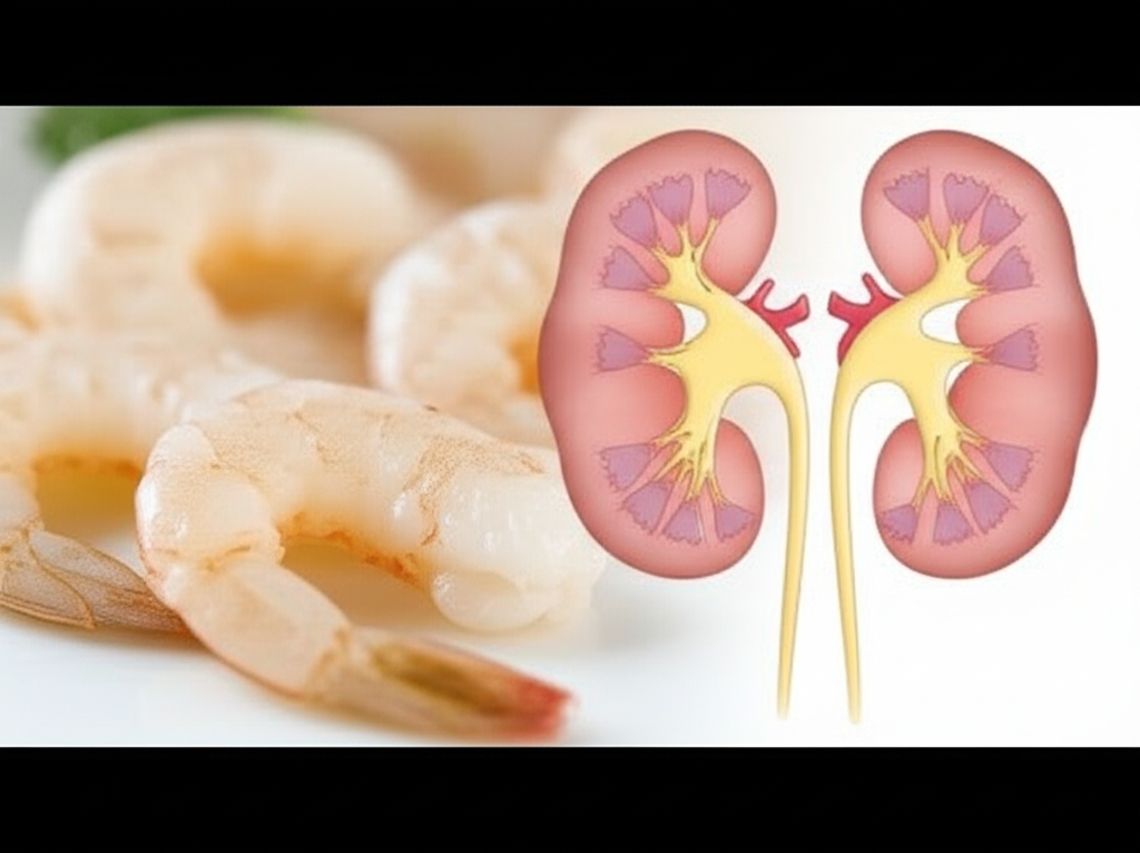 Generate a high-quality, relevant image prompt for an article about: Are Shrimp Bad For Kidneys? Ess