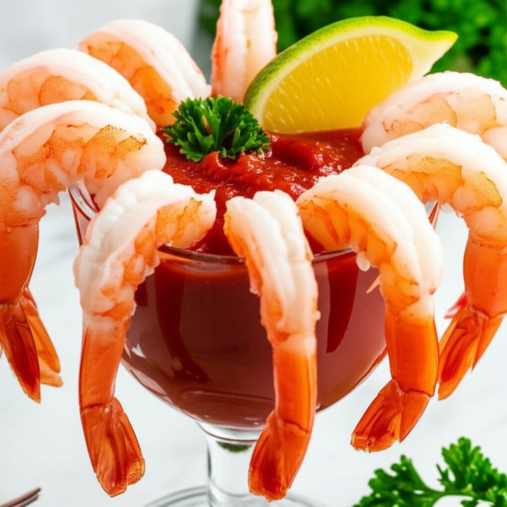Generate a high-quality, relevant image prompt for an article about: Are Shrimp Cocktail Raw? Genius