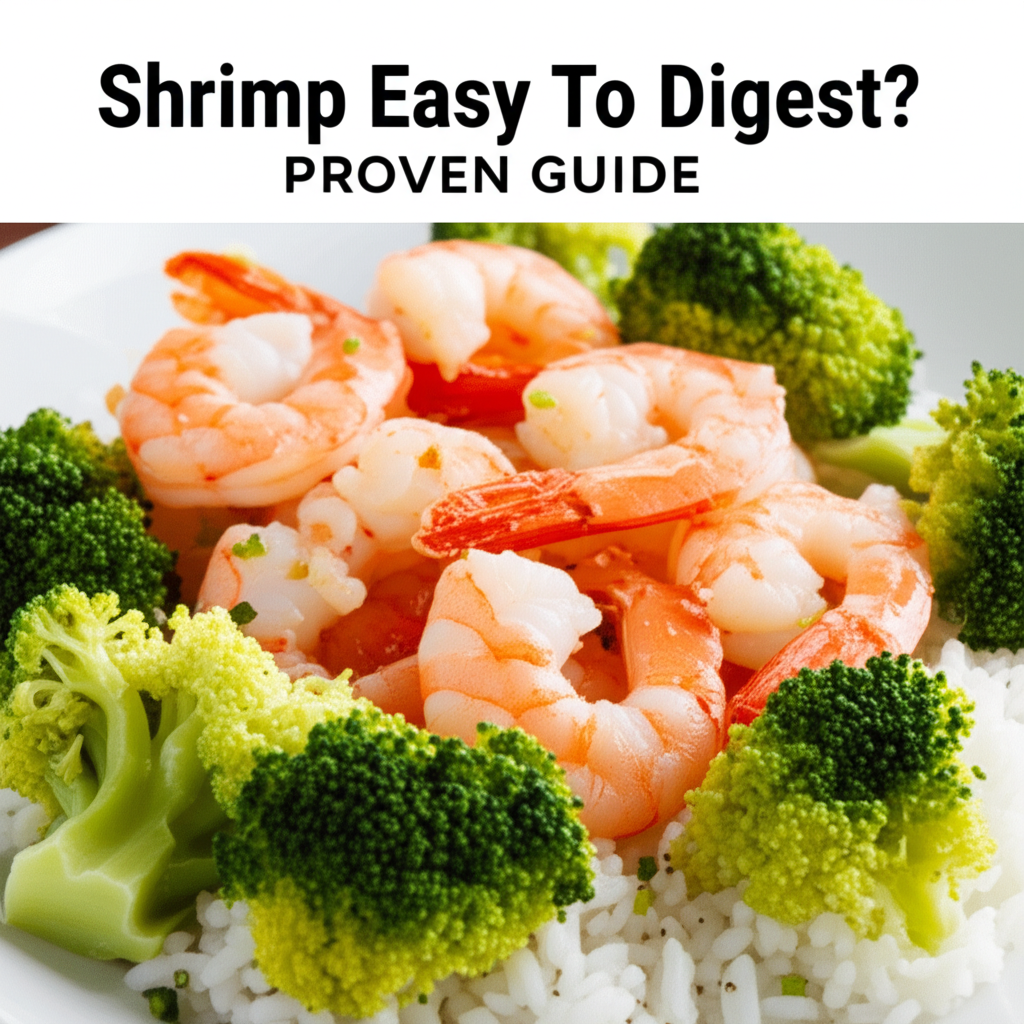 Generate a high-quality, relevant image prompt for an article about: Are Shrimp Easy To Digest? Prov