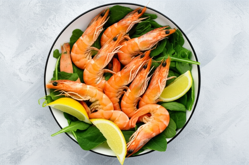 Generate a high-quality, relevant image prompt for an article about: Are Shrimp Good For A Diet: Pro