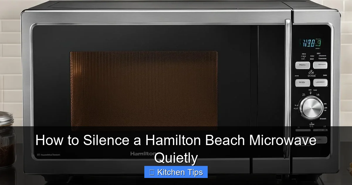 How to Silence a Hamilton Beach Microwave Quietly