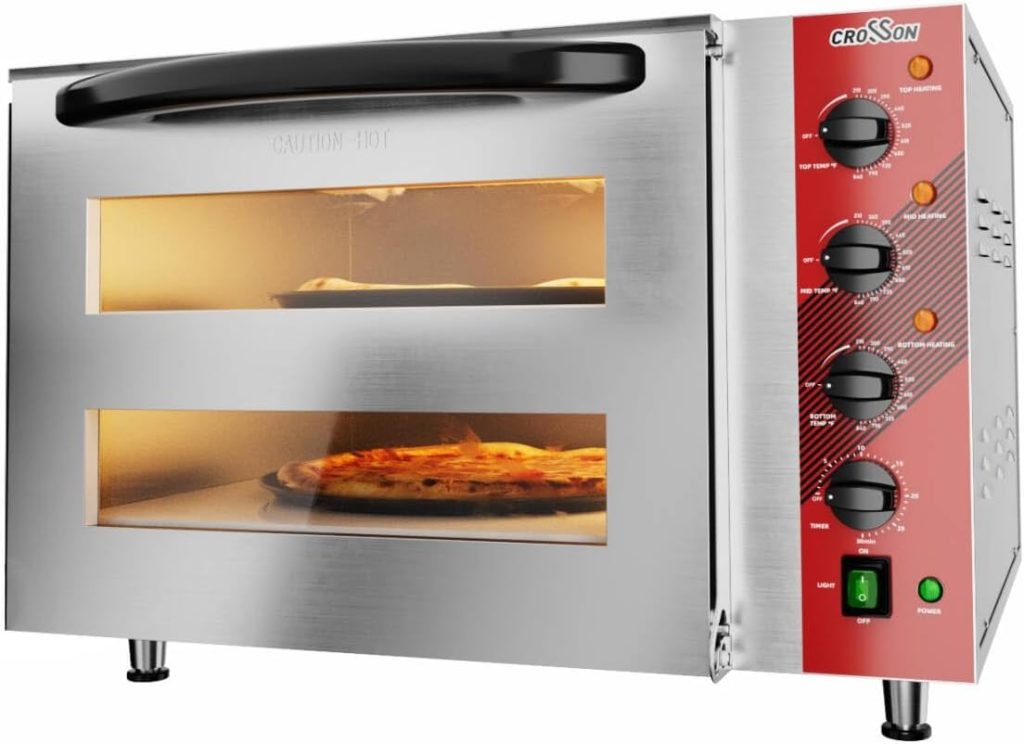 CROSSON Commercial Double Deck 18 Inch Countertop Electric Pizza Oven Review: Be