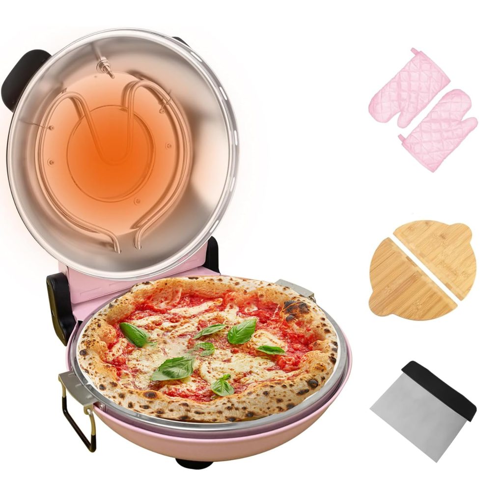 Stone Pizza Oven Review: 12″ Pink Electric Pizza Maker with Dual Temp Control
