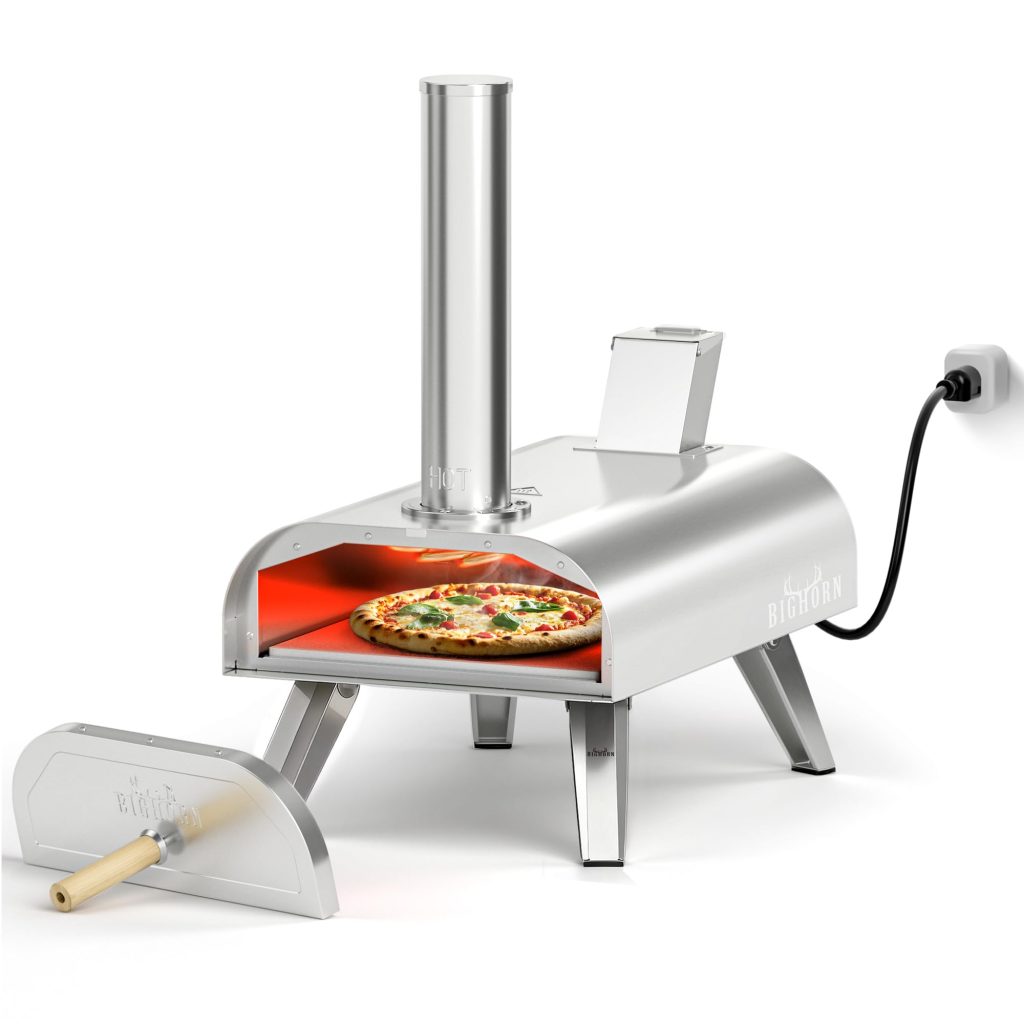BIG HORN OUTDOORS 12″ Dual Fuel Pizza Oven Review: Electric & Wood Pellet High-T