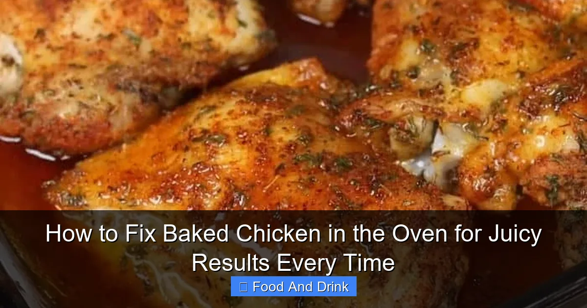 How to Fix Baked Chicken in the Oven for Juicy Results Every Time