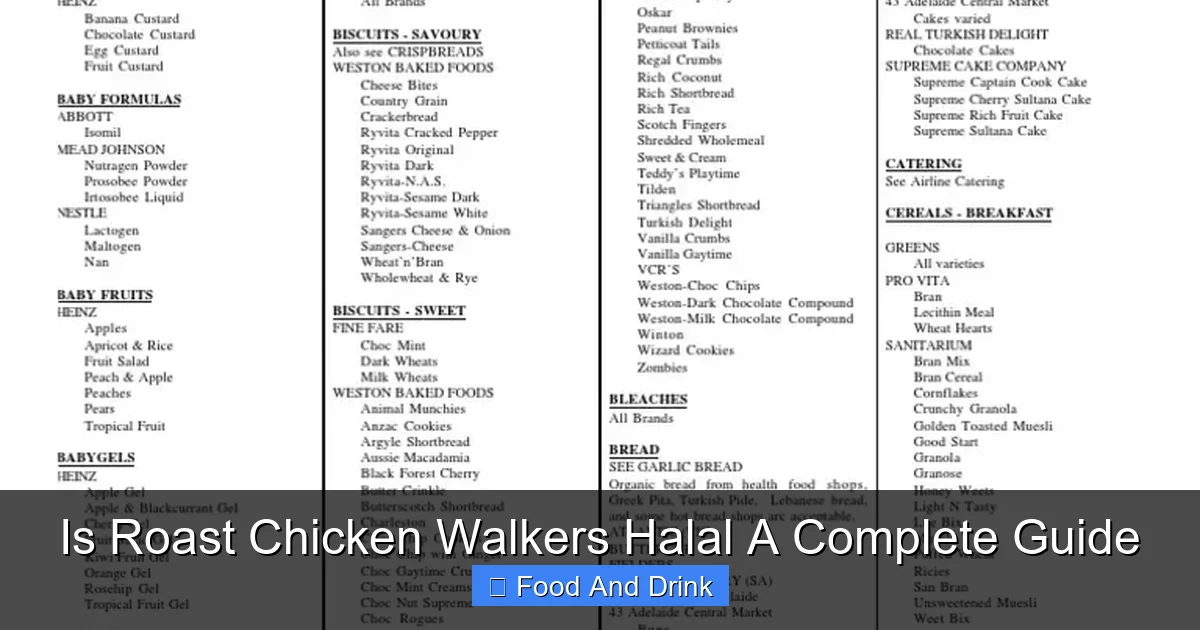 Is Roast Chicken Walkers Halal A Complete Guide