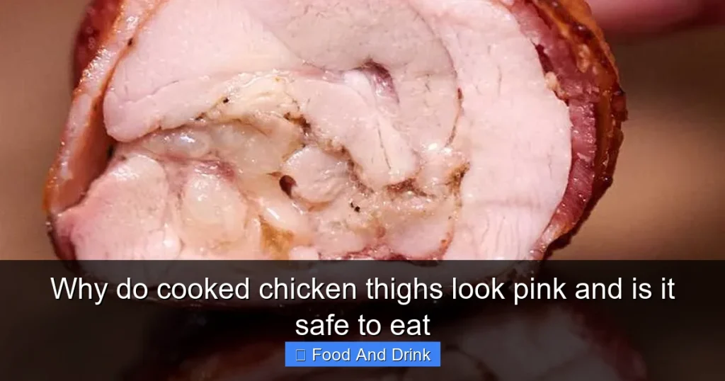 Why do cooked chicken thighs look pink and is it safe to eat