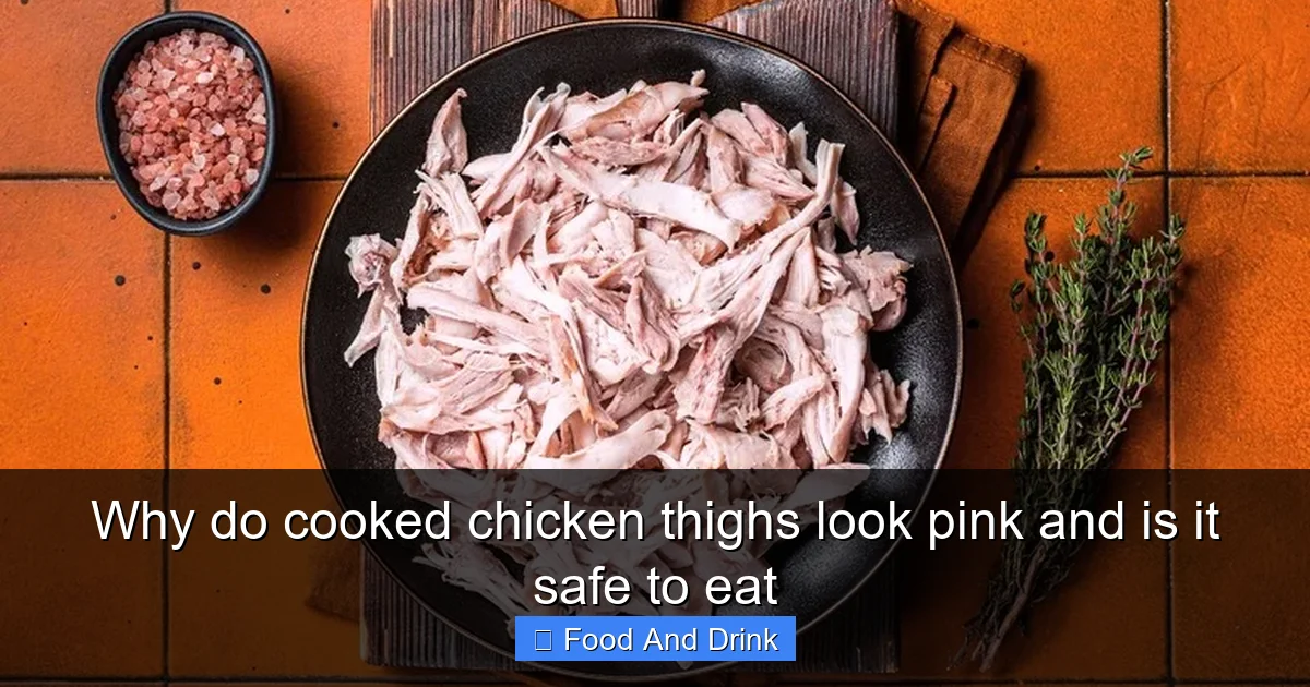 Why do cooked chicken thighs look pink and is it safe to eat